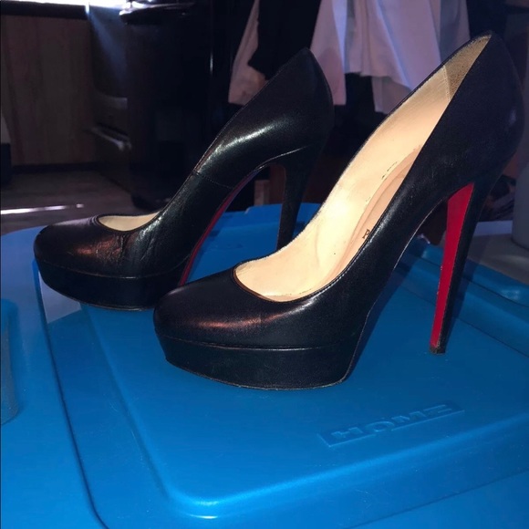 Auth Christian Louboutin Bianca Pump Black Leather - Picture 3 of 8